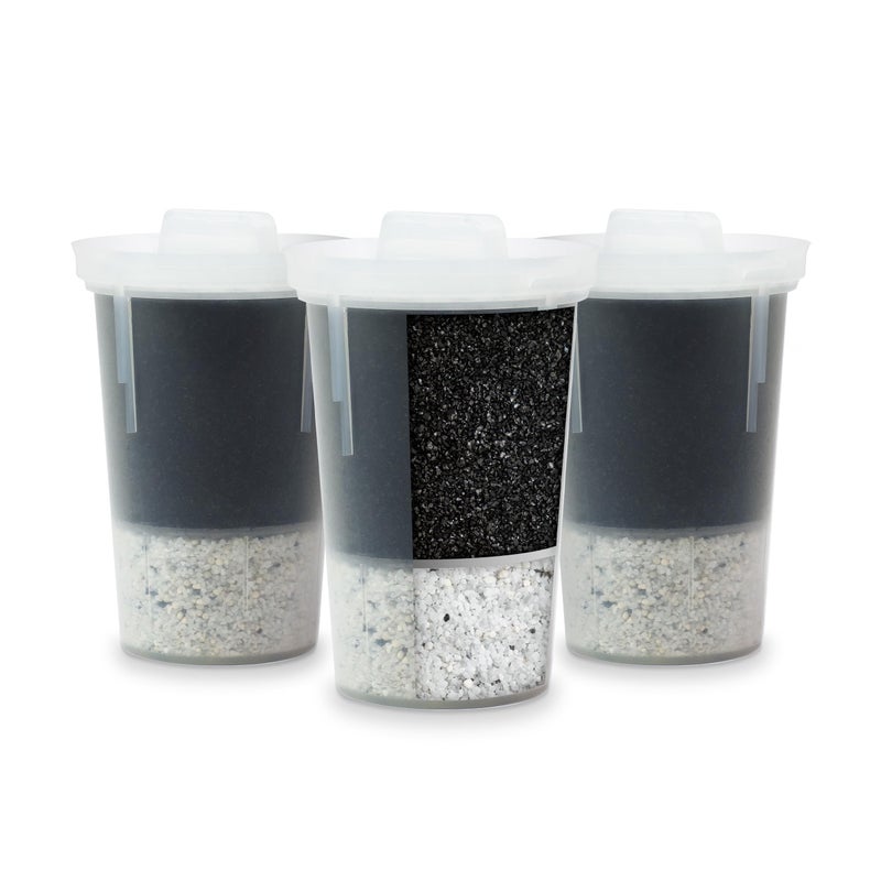 Santevia MINA Alkaline Water Filter Value Pack | 3-Pack At Home Water Pitcher Filter Adds Minerals and Makes Alkaline Water | Chlorine and Lead Water Filter| Made In North America