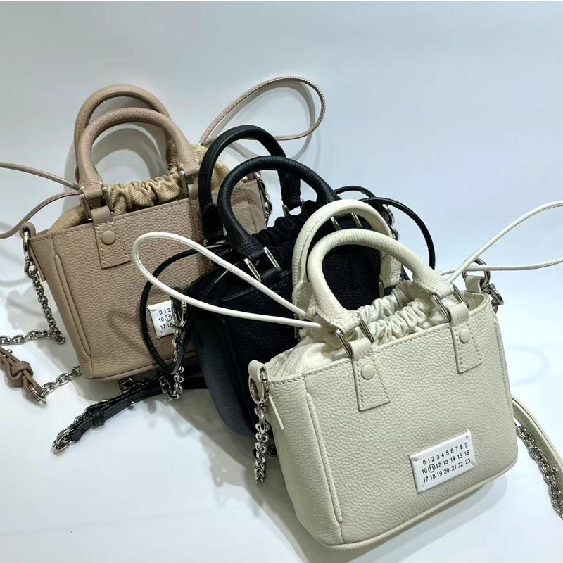 2024 New Arrival Spring and Summer Fashionable All-Match Top-Layer Calfskin Crossbody Single-Shoulder Portable Digital Drawstring Small Square Bag - Image 2