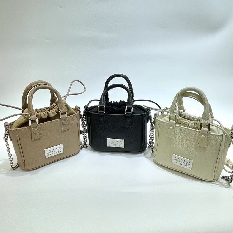 2024 New Arrival Spring and Summer Fashionable All-Match Top-Layer Calfskin Crossbody Single-Shoulder Portable Digital Drawstring Small Square Bag - Image 3