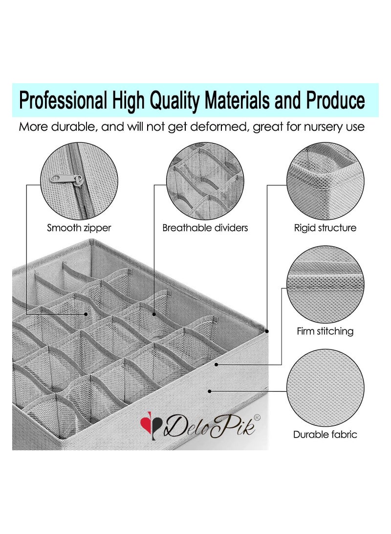 DeloPik 4 PCS Clothes Organizer - Wardrobe Clothes Storage Box, Underwear Bra Organizer Closet Drawer Divider for Skirts Socks Bras Panties & Scarf - Image 3