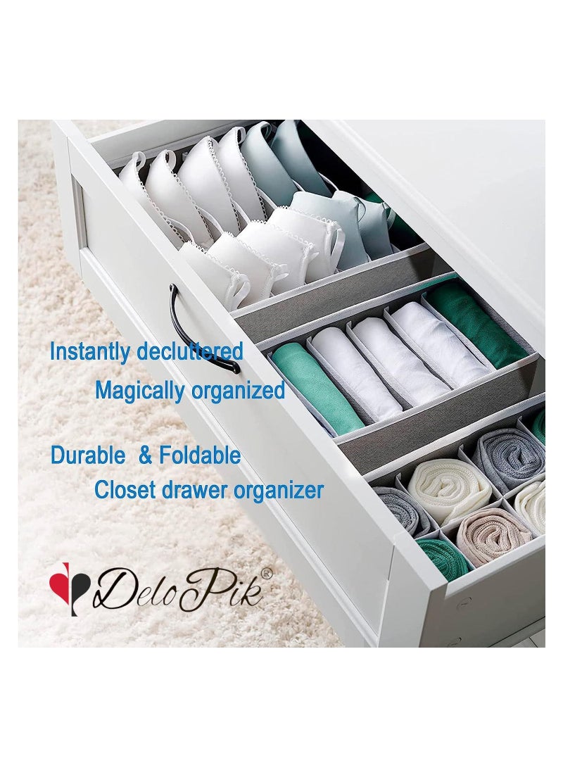 DeloPik 4 PCS Clothes Organizer - Wardrobe Clothes Storage Box, Underwear Bra Organizer Closet Drawer Divider for Skirts Socks Bras Panties & Scarf - Image 2