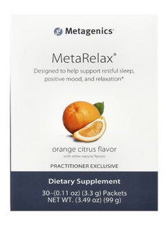 Metagenics MetaRelax Orange Citrus 30 Packets 0.11 oz 3.3 g Each  - Image 1