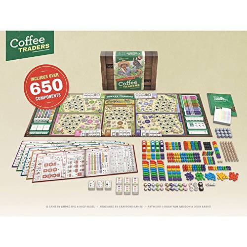 Capstone Games ألعاب كابستون: تجار القهوة - لعبة استراتيجية لوحية، 3-5 لاعبين، أعمار 12+، 120 دقيقة - Image 5