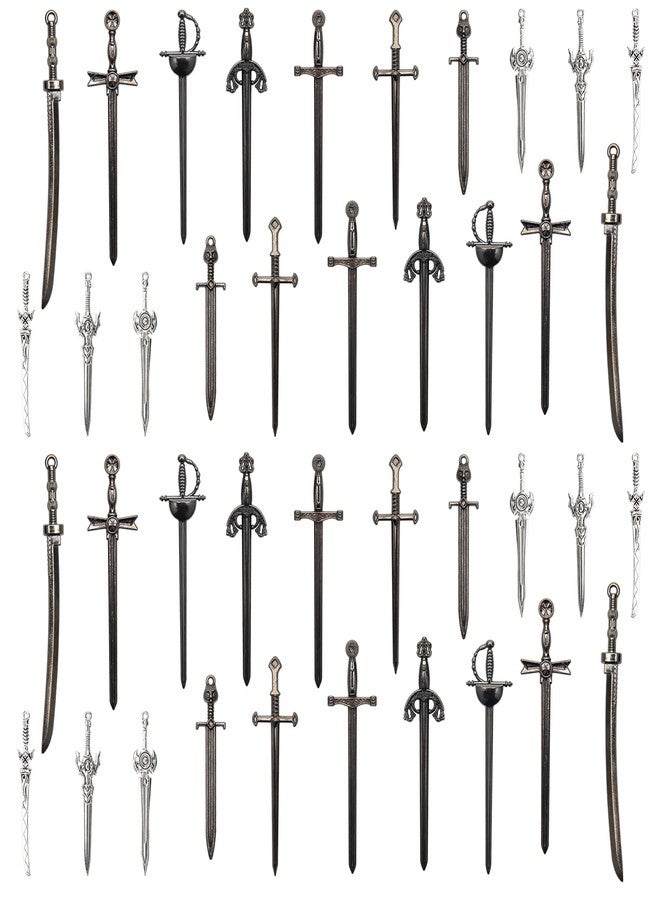 Windspeed Sword Bookmark 40 Pcs Black Antique Swords Bookmark for Men Ideal Gift for Book Lovers DIY Craft Supplies - Image 1