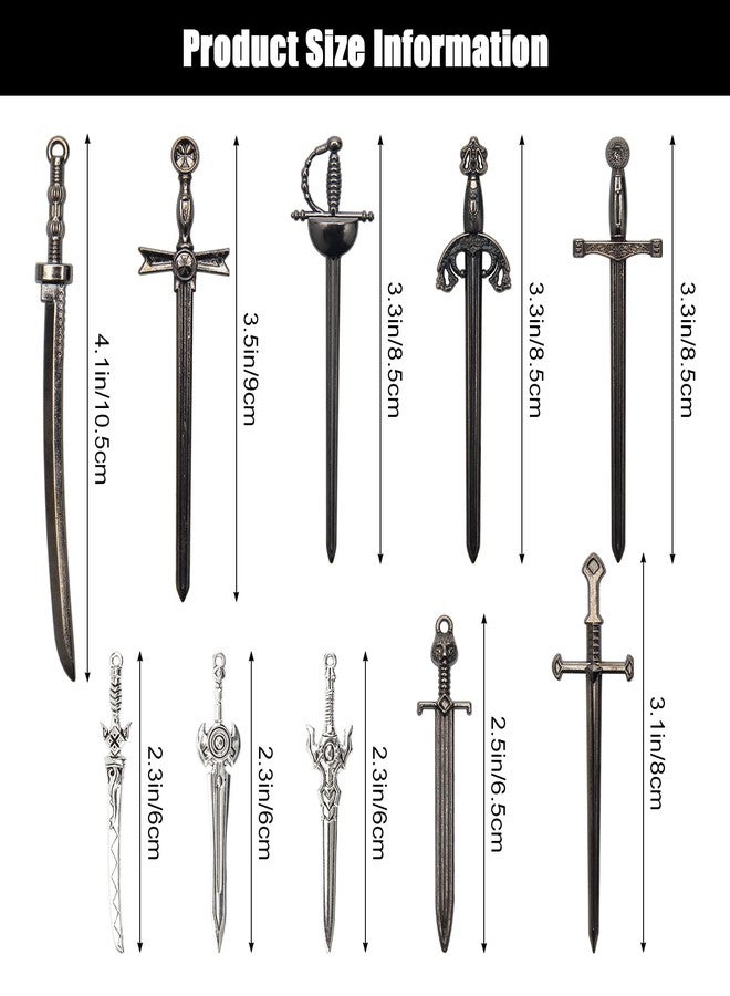Windspeed Sword Bookmark 40 Pcs Black Antique Swords Bookmark for Men Ideal Gift for Book Lovers DIY Craft Supplies - Image 2