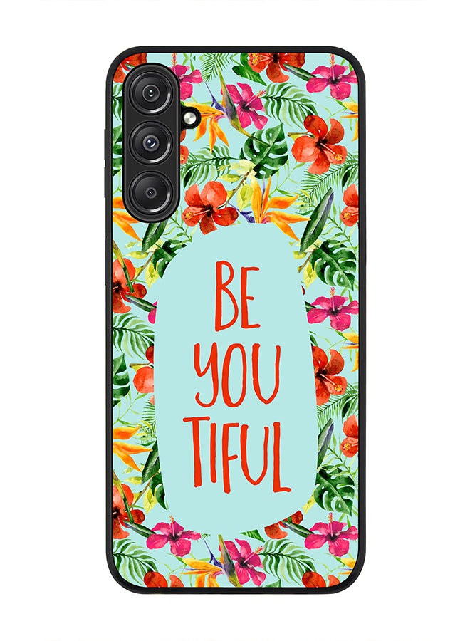 Stylizedd Rugged Black Edge case for Samsung Galaxy M34 5G, Custom Slim fit Flexible Anti Drop Thin Phone Case Cover - Be You Tiful - Image 1