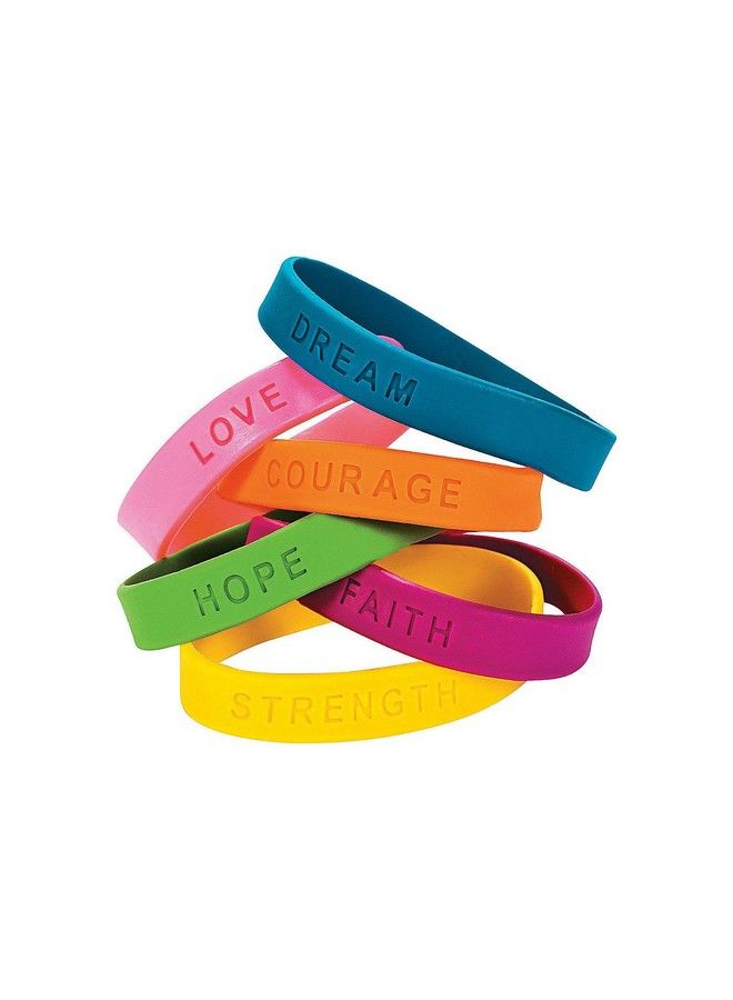 Fun Express Inspirational Sayings Bracelets (24 Pieces) (Assorted Colors) - Image 2