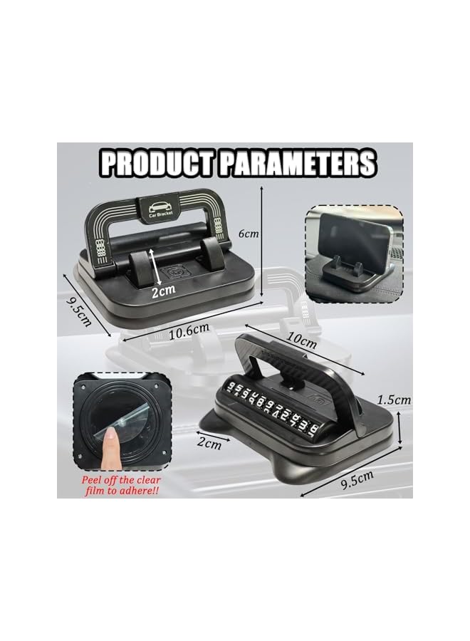 S-TOP Car Phone Holder Dashboard Mount with Suction Cup, 360° Rotating Phone Stand, Adjustable Portrait & Landscape Angle, Non-Slip Silicone Base, for iPhone Android Smartphones (Black) - Image 4