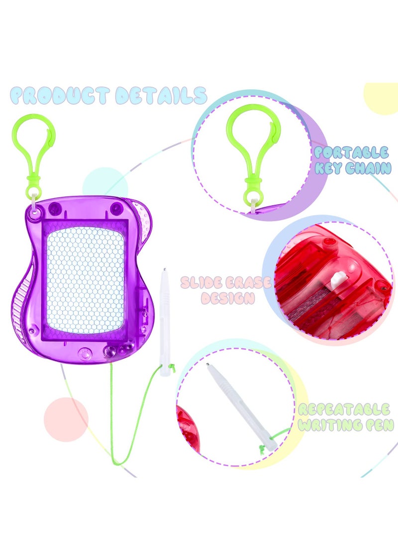 Mini Magnetic Drawing Boards, 8 Pieces Doodle Boards Backpack Keychain Clip Drawing Boards Erasable Sketch Pad for Kids Art Supplies Party Favors Goodie Bag Filler - Image 2