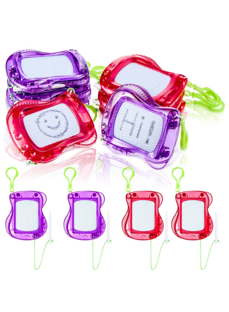 Mini Magnetic Drawing Boards, 8 Pieces Doodle Boards Backpack Keychain Clip Drawing Boards Erasable Sketch Pad for Kids Art Supplies Party Favors Goodie Bag Filler - Image 1