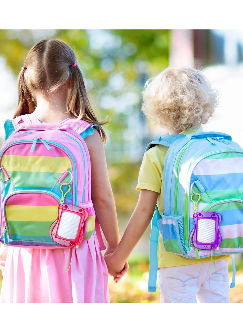 Mini Magnetic Drawing Boards, 8 Pieces Doodle Boards Backpack Keychain Clip Drawing Boards Erasable Sketch Pad for Kids Art Supplies Party Favors Goodie Bag Filler - Image 4