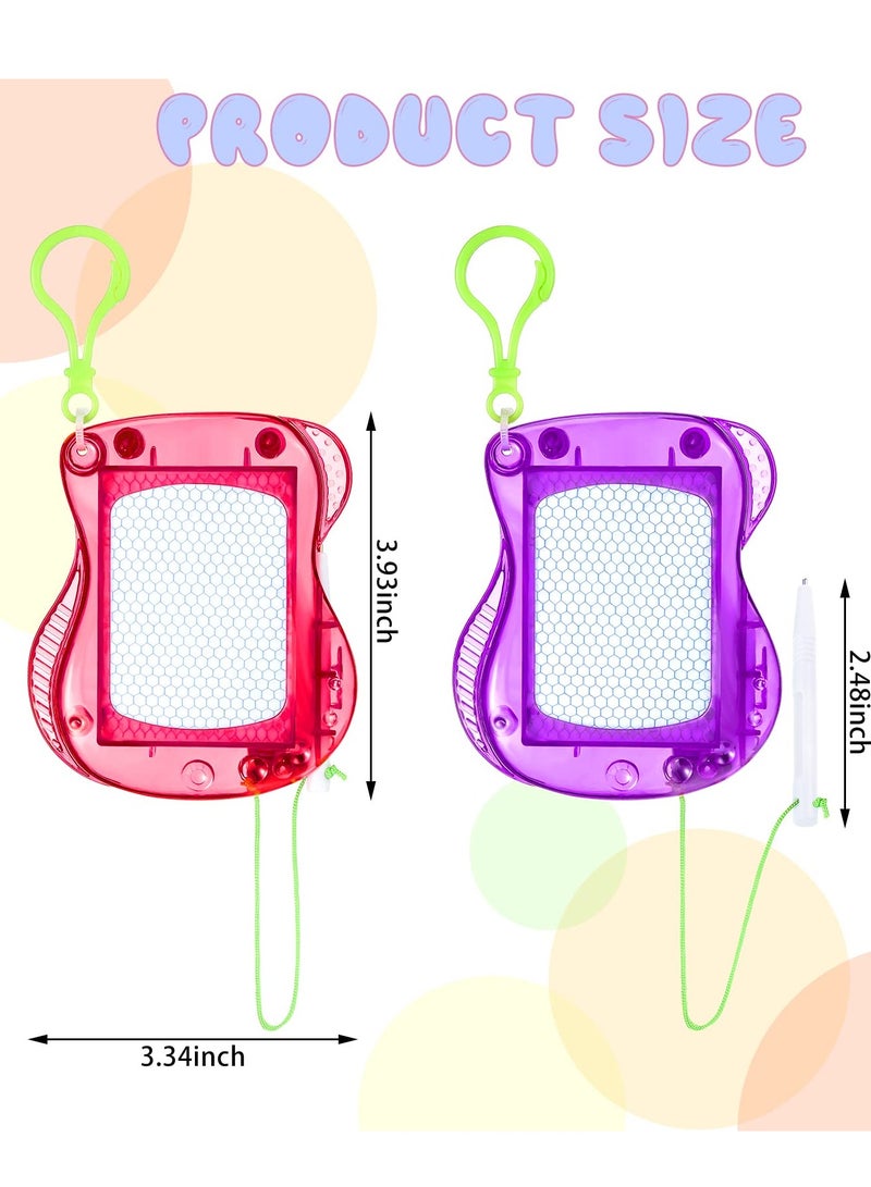 Mini Magnetic Drawing Boards, 8 Pieces Doodle Boards Backpack Keychain Clip Drawing Boards Erasable Sketch Pad for Kids Art Supplies Party Favors Goodie Bag Filler - Image 3