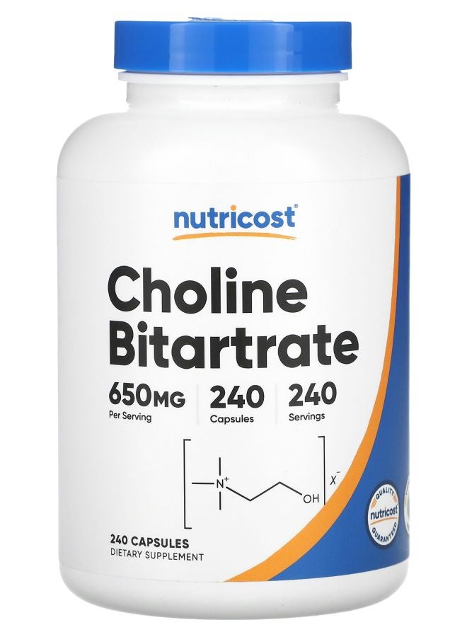 Nutricost Choline Bitartrate 650 mg  240 Capsules