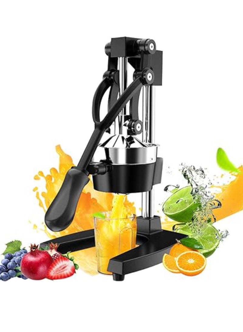 Yuwell Commercial Citrus Juicer Manual Fruit Juicer and Orange Squeezer - Metal Hand Press Juice, Heavy Duty Orange Juicer Lemon Lime Squeezer Pomegranate - Premium Quality with Bonus Skimmer Spoon - Image 1