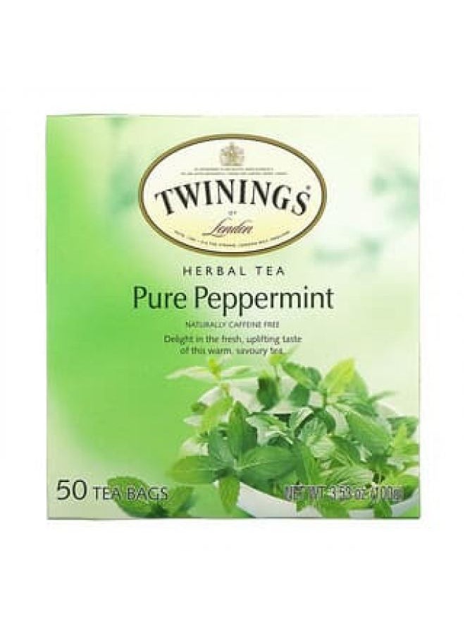 Twinings Twinings, Herbal Tea, Pure Peppermint, Caffeine Free, 50 Tea Bags, 3.53 oz (100 g)  - Image 3