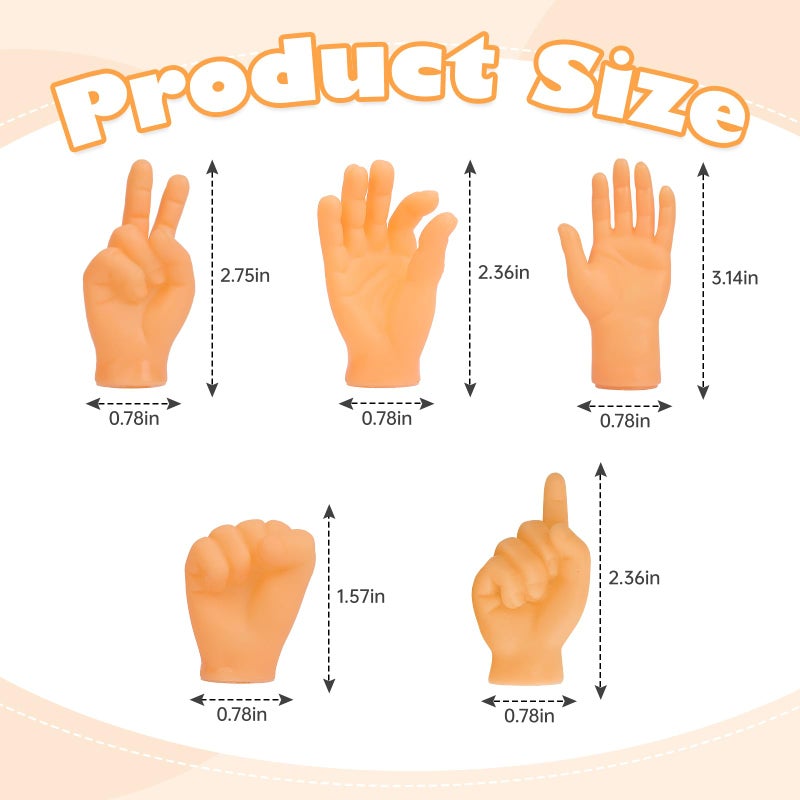 estardaa 30 pcs Tiny Hands Finger Puppets, Mini Hands Little Small Hands Mini Thing Gag Performance Funny Fingers for Puppet Show Gifts Classroom Prizes Party Favors for Kids (7 Styles) - Image 2