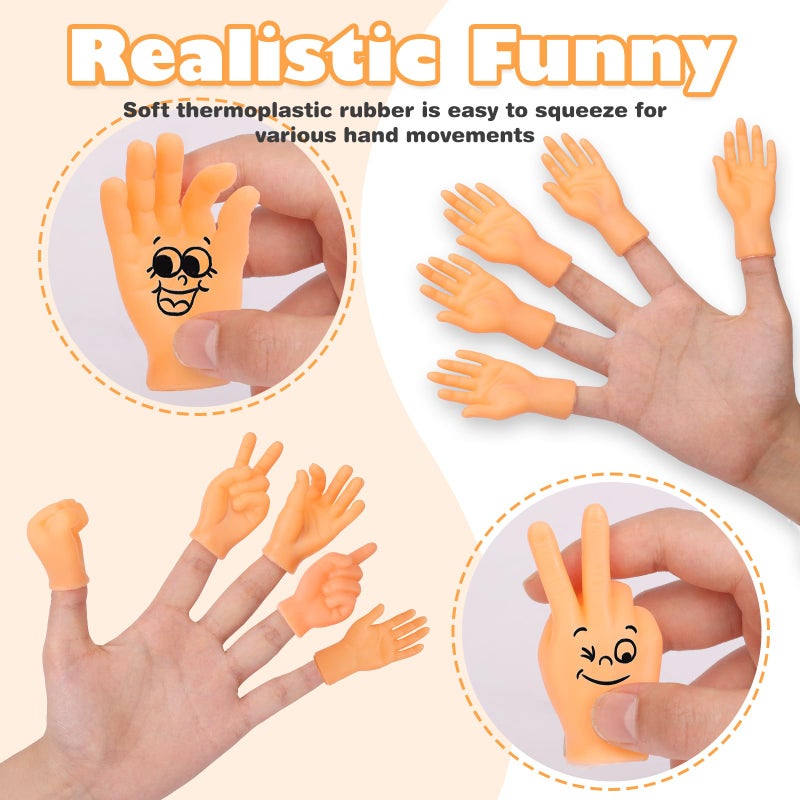 estardaa 30 pcs Tiny Hands Finger Puppets, Mini Hands Little Small Hands Mini Thing Gag Performance Funny Fingers for Puppet Show Gifts Classroom Prizes Party Favors for Kids (7 Styles) - Image 3