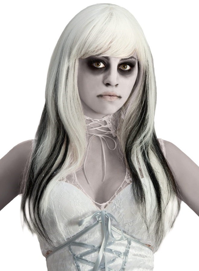 Forum Novelties womens Black Streaked Phantom Costume Wig, White, One Size US - Image 1