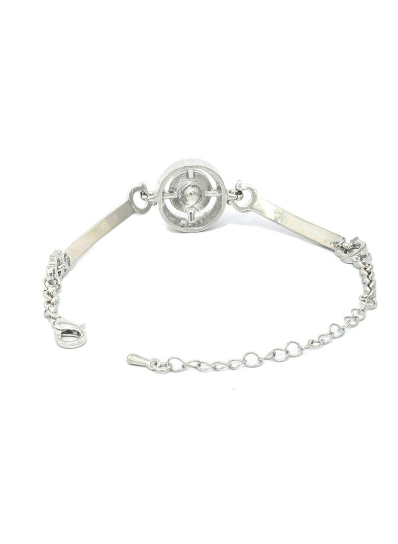 Priyaasi Women Brass American Diamond Link Bracelet  - Image 3