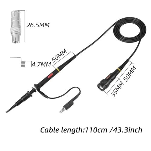 Hilitand 200Mhz Oscilloscope Probe Clip Scope Test BNC End Probe P2200 10X/1X Black with Adjust Tool Kits - Image 2