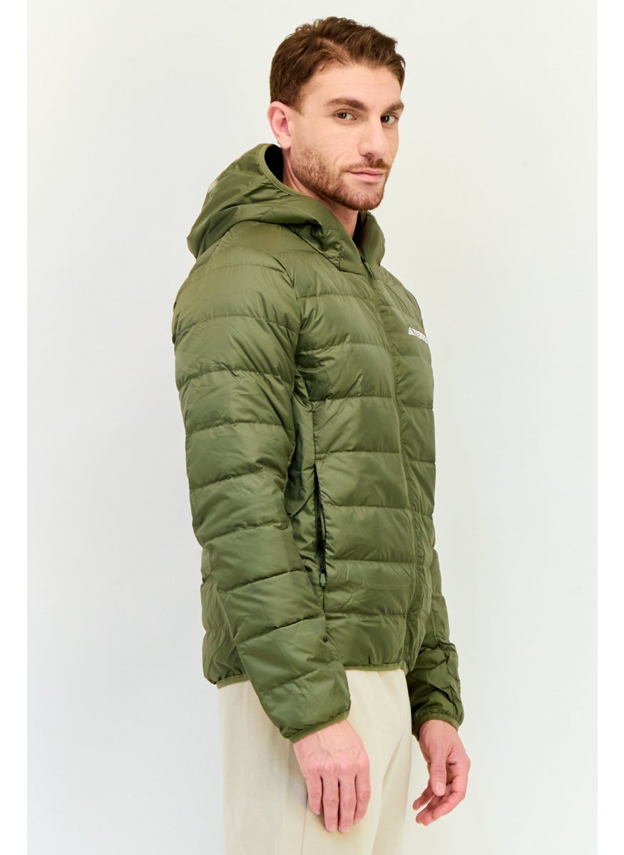 Adidas Men Sportswear Fit Long Sleeves Outdoor Jacket, Olive  - Image 2