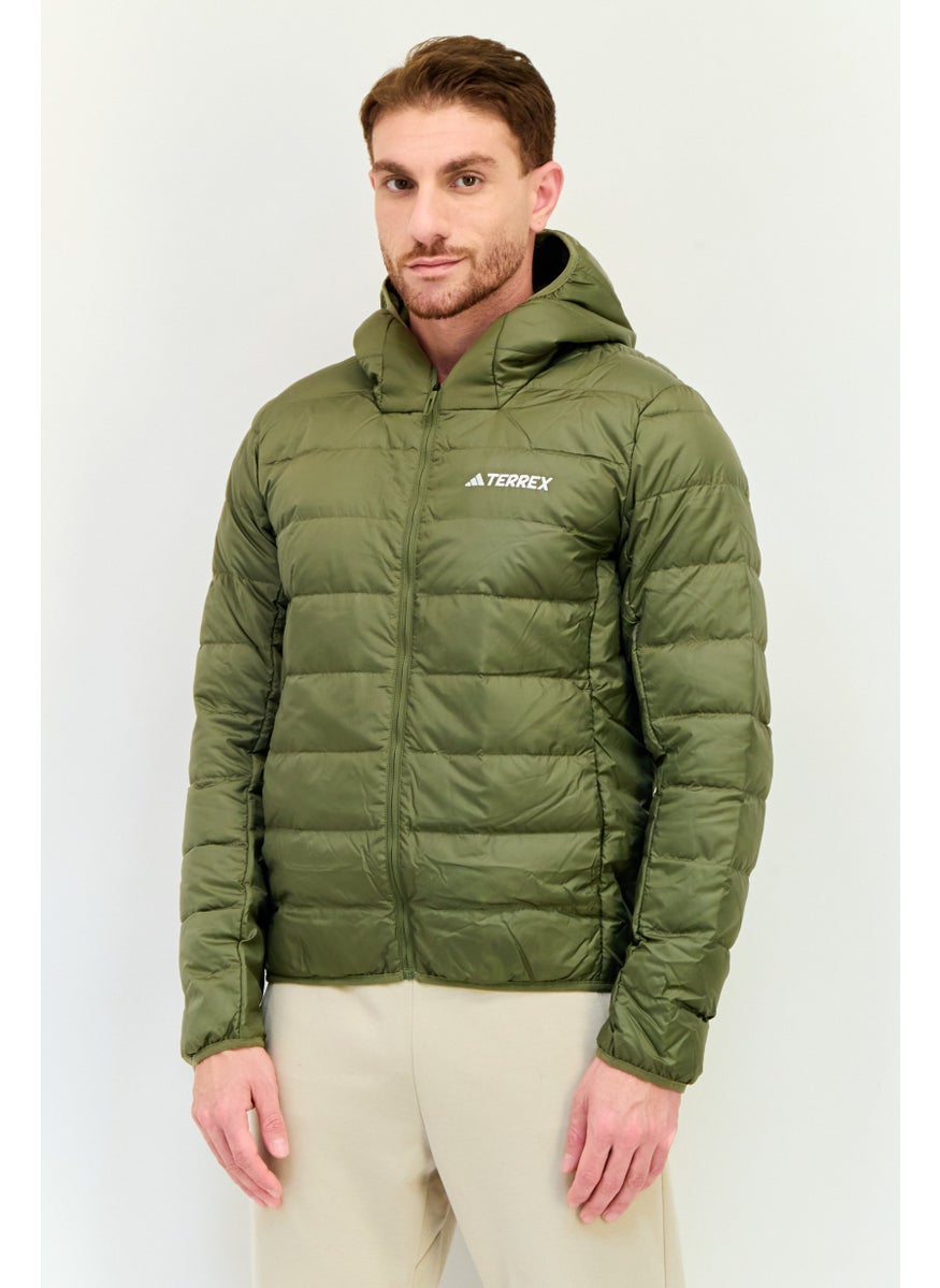 Adidas Men Sportswear Fit Long Sleeves Outdoor Jacket, Olive  - Image 1