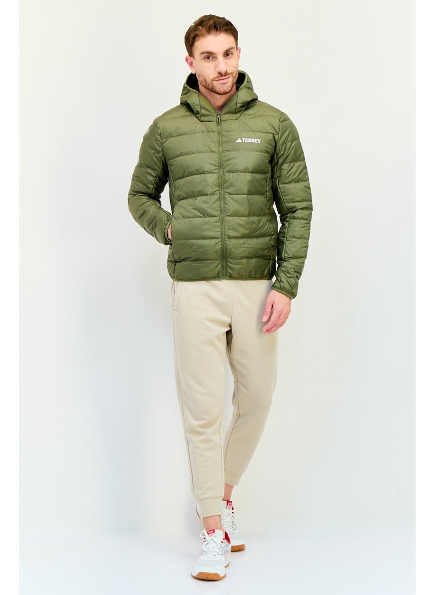 Adidas Men Sportswear Fit Long Sleeves Outdoor Jacket, Olive  - Image 4