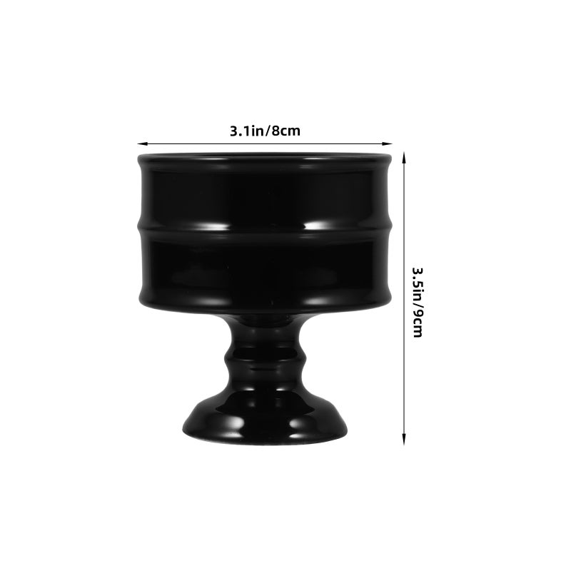 150ml Ceramic Candle Holder High Footed Candle Stand Dessert Cup Candlestick Holders for Wedding Dinning Party Home Decor Coffee Table and Dining Black - Image 4