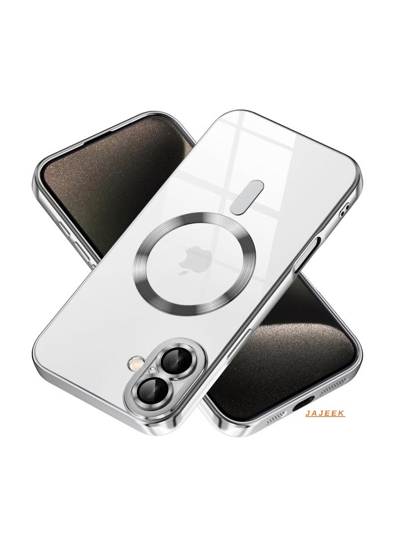 JAJEEK iPhone 16 Magnetic Case – Compatible with MagSafe, Built-in Camera Protector, Soft TPU Anti-Scratch Shockproof Slim Clear Case, Perfect Fit for iPhone 16 6.1 Inch - Image 1