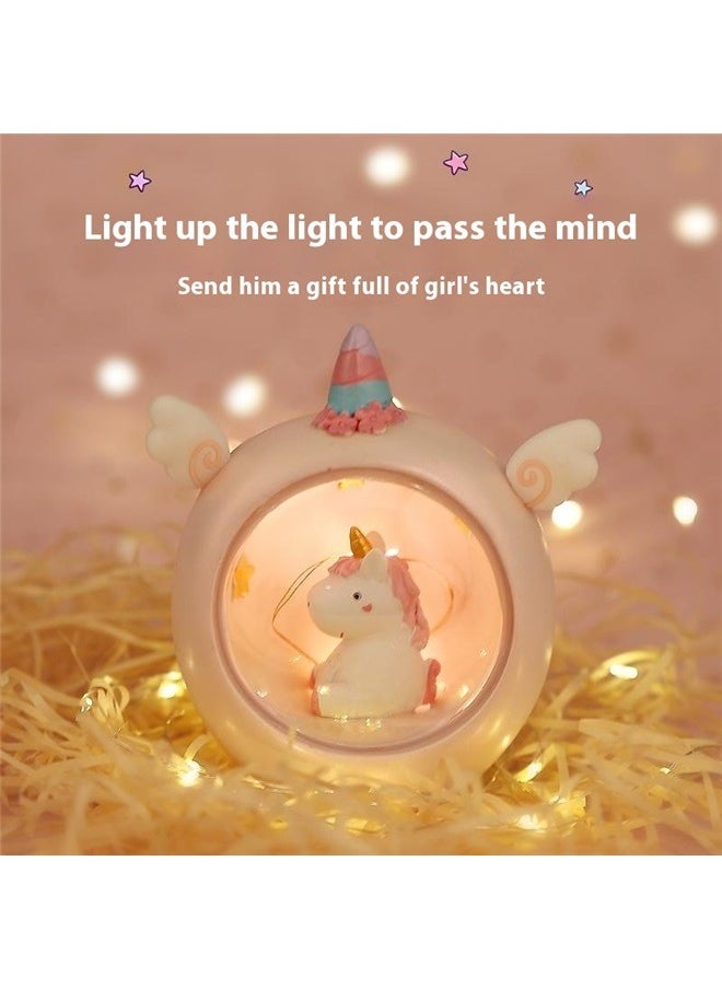 Generic - Unicorn Style Lamp Pink,Cartoon Night Lamp Table Lamp Kids Night Light Night Light for Kids Battery Operated Night Light Night Lights for Kids Decorative Night Lights Unicorn Lamp Desktop Child Pink - Image 1