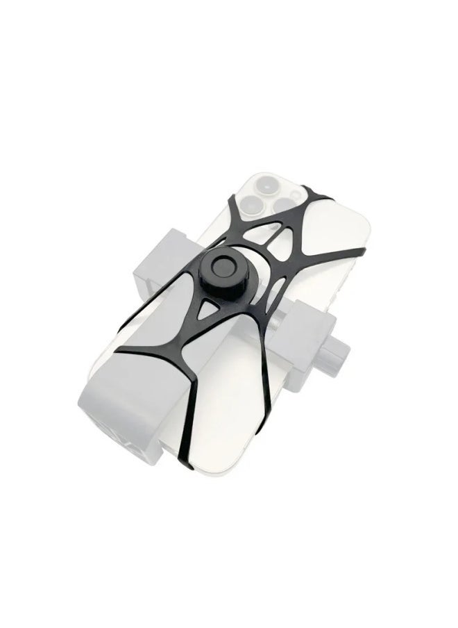 Outdoor Bicycle Silicone Belt Head Mounted Protective Cover Prevents Falling Mobile Phone Holder Crash Protection Accessories-Color:Black Anti-lost Net ] - Image 5