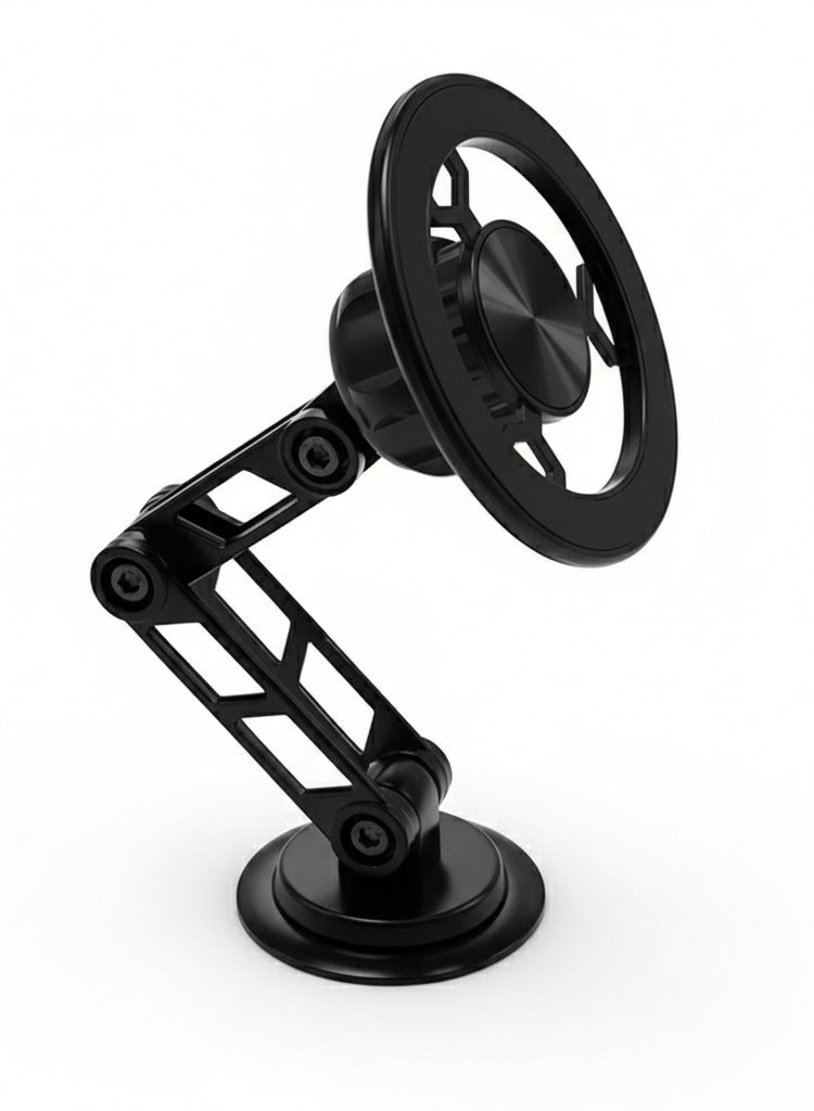 Magnetic Metal Car Phone Holder 1080° Rotation – Strong Adhesive Dashboard Mount – Powerful Magnet Mobile Stand for Car