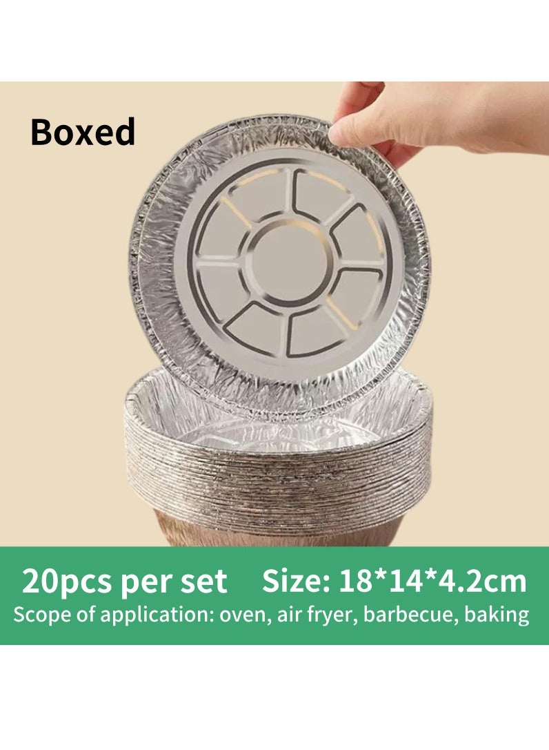 Disposable Lunch Box, Food Storage，Steam oven for baking paper bags, free of fluorescent agents, odorless, anti-scalding, food-grade material, heat-resistant, not prone to cracking, 20 pieces per box, round shape  - Image 1