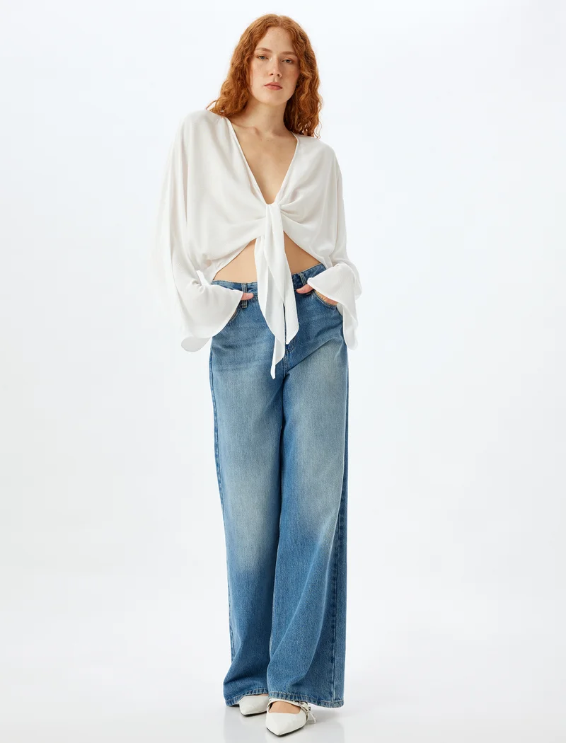 كوتون Viscose Crop Blouse