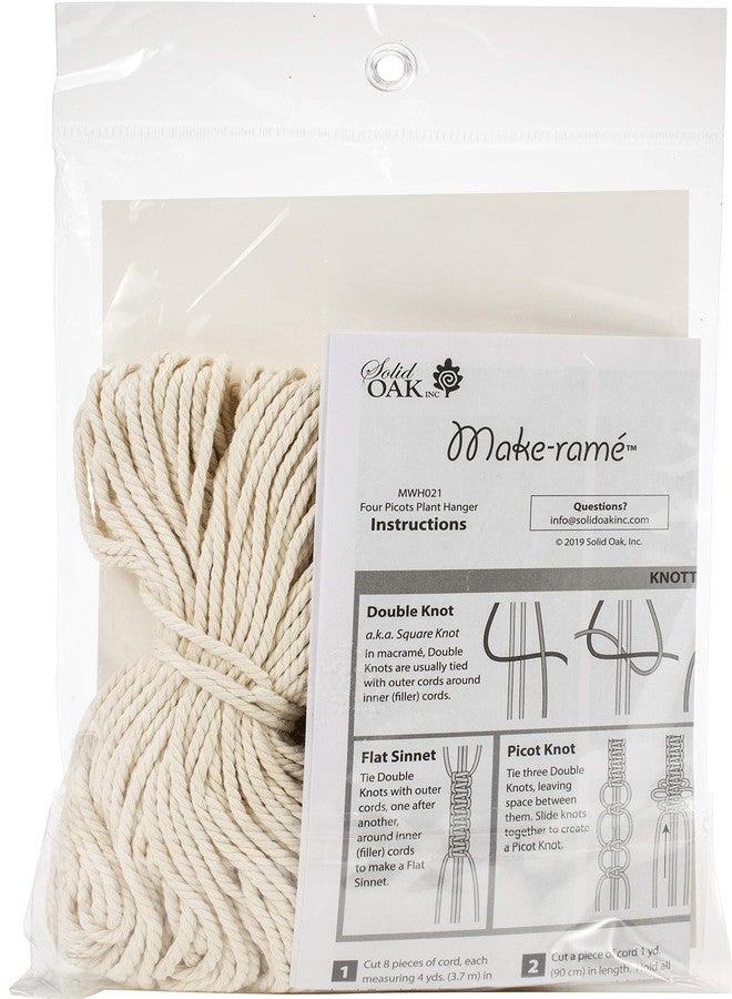SOLID OAK MACRAME PLNT HNGR KT 4 PICOTS - Image 4