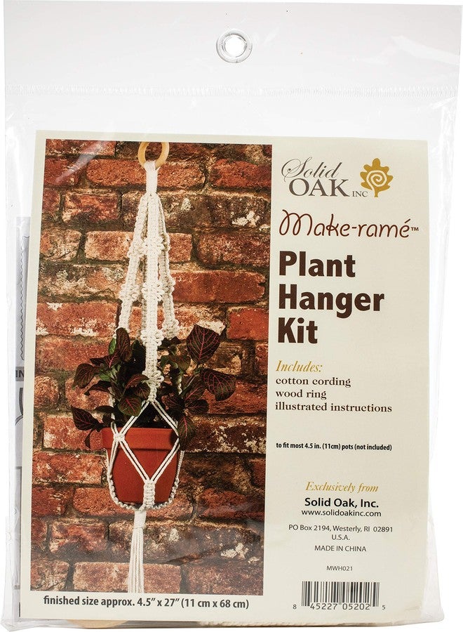 SOLID OAK MACRAME PLNT HNGR KT 4 PICOTS - Image 1