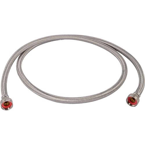 Eastman 6 ft Washing Machine Hose Connector, 3/4 in FHT x 3/4 in FHT, Braided Stainless Steel, 48369 - Image 1