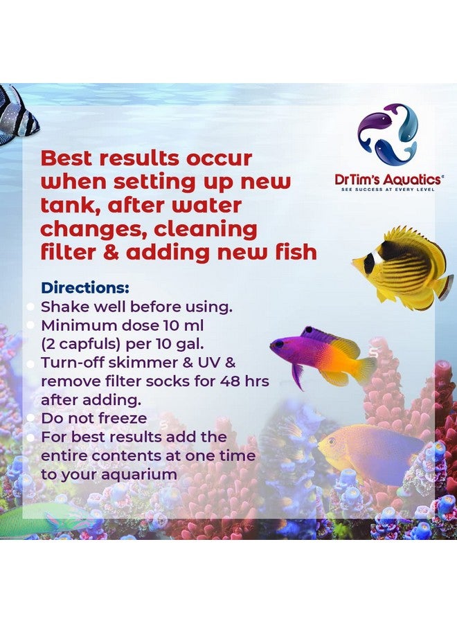 دي آر تيم أكواتيكز دكتور تيم أكواتيكس، بكتيريا النترتة الوحيدة للمياه المالحة - لأحواض الأسماك الجديدة، وأحواض السمك، وتصفية المياه، وعلاج الأمراض - منظف حوض الأسماك النقي H20 - يزيل السموم - 16 أونصة. - Image 4
