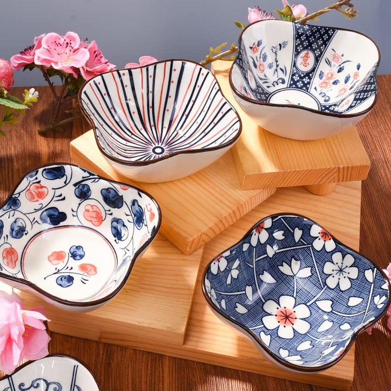 BOSILI 4 OZ Sauce Dishes Set of 6 Different Pattern Dipping Bowls Mini Small Bowls for Ketchup Condiments Salad Dressing Spices - Image 3