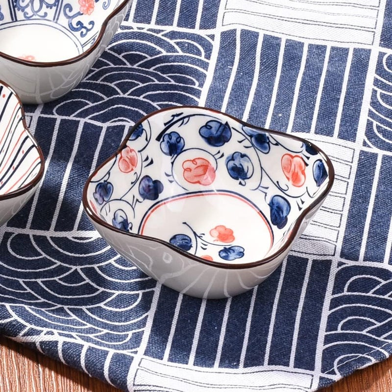 BOSILI 4 OZ Sauce Dishes Set of 6 Different Pattern Dipping Bowls Mini Small Bowls for Ketchup Condiments Salad Dressing Spices - Image 5