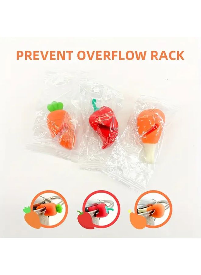 3pcs Transparent Silicone Pot Lid Holders High Temperature Resistant Anti Spill Clamps - Image 1