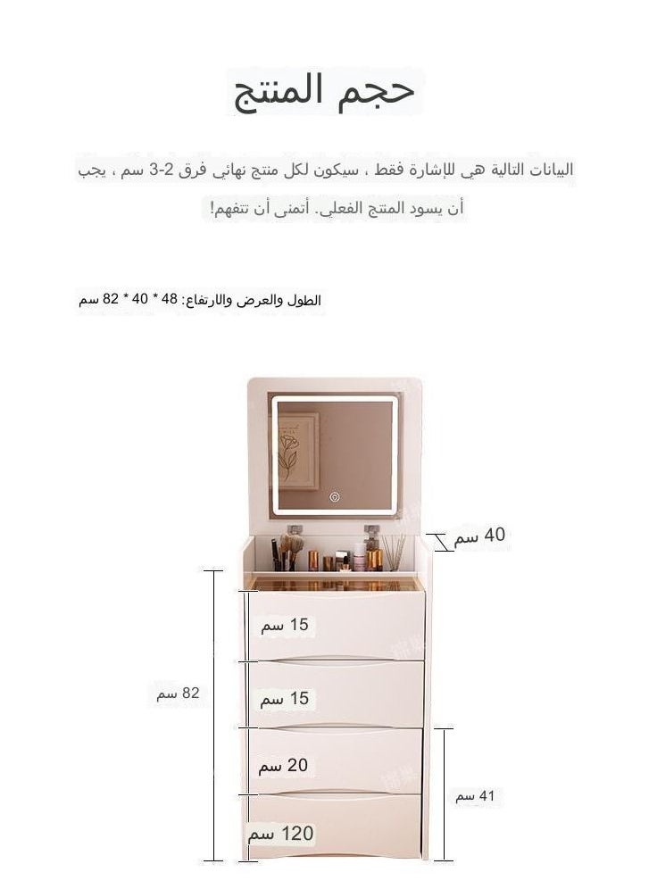 C&C Home Modern 3 in 1 Dresser Table with Mirror Vanity Lights and Drawers Storaage  - Image 4