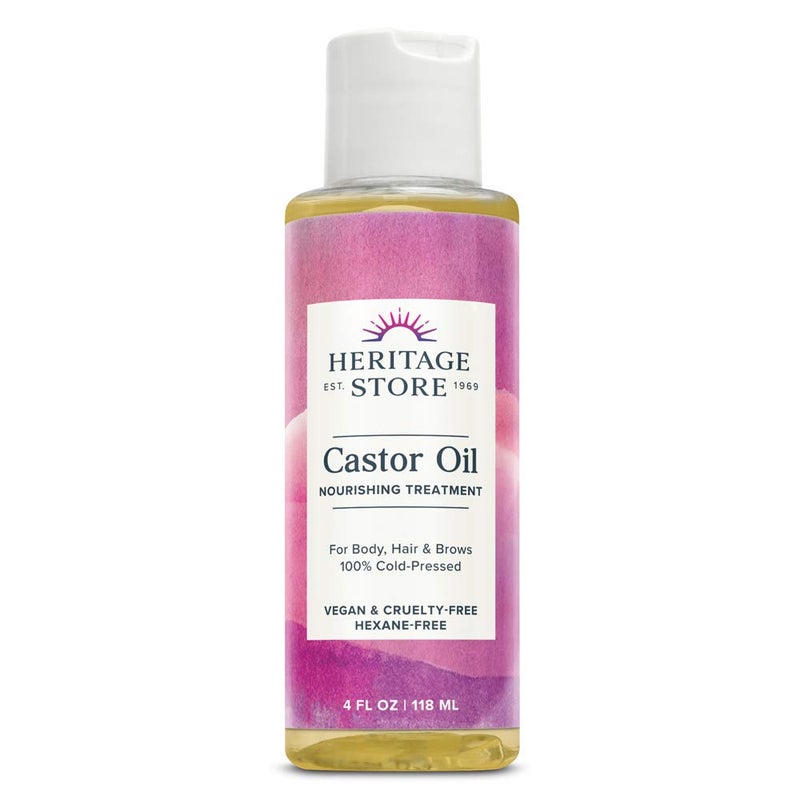 HERITAGE STORE Castor Oil Nourishing Hair Treatment - Deep Hydration for Healthy Hair Care, Skin Care, Eyelashes and Brows, Castor Oil Packs - Cold Pressed, Hexane Free, Vegan, 60-Day Guarantee, 4oz - Image 1