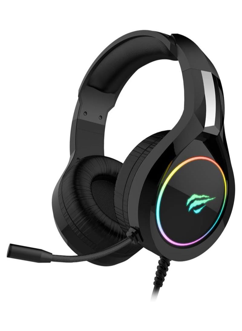 havit Havit H2232d Over Ear Wired Gaming Headset with Boom Microphone & RGB LED for PC, Laptop, PS4, Xbox, Switch  - Image 1