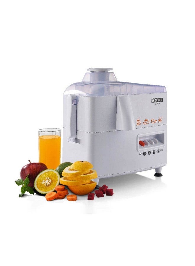 USHA J 3345 450 Watts Juicer, 5 Years Warranty On Motor, 3 Speed With Pulse Function, White - Image 1