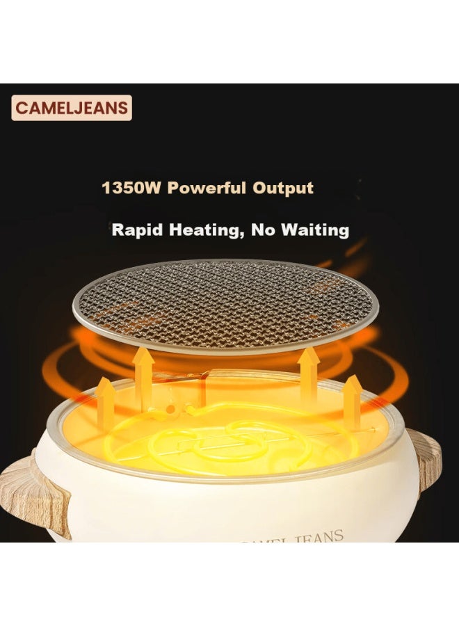 Cameljeans Dual-use Electric And Charcoal Tea Boiling Set Complete Barbecue Stove Outdoor Indoor White New Model - Image 2