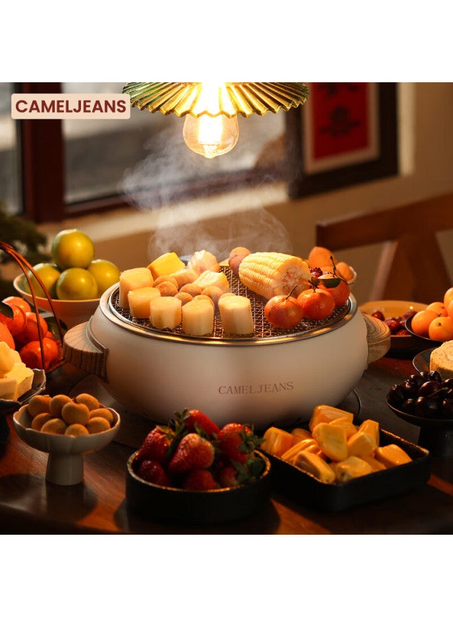 Cameljeans Dual-use Electric And Charcoal Tea Boiling Set Complete Barbecue Stove Outdoor Indoor White New Model - Image 4