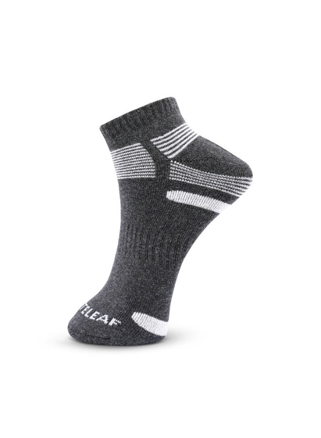 الورقة البيضاء 3 حزم من الجوارب القصيرة ذات النسيج الفروي الكامل للرجال – رمادي غامق، أزرق وأسود - Image 3