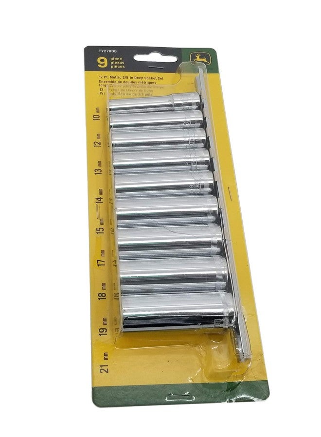 John Deere 9 Piece 12 PT Metric 3/8" Deep Socket Set - TY27808 - Image 1
