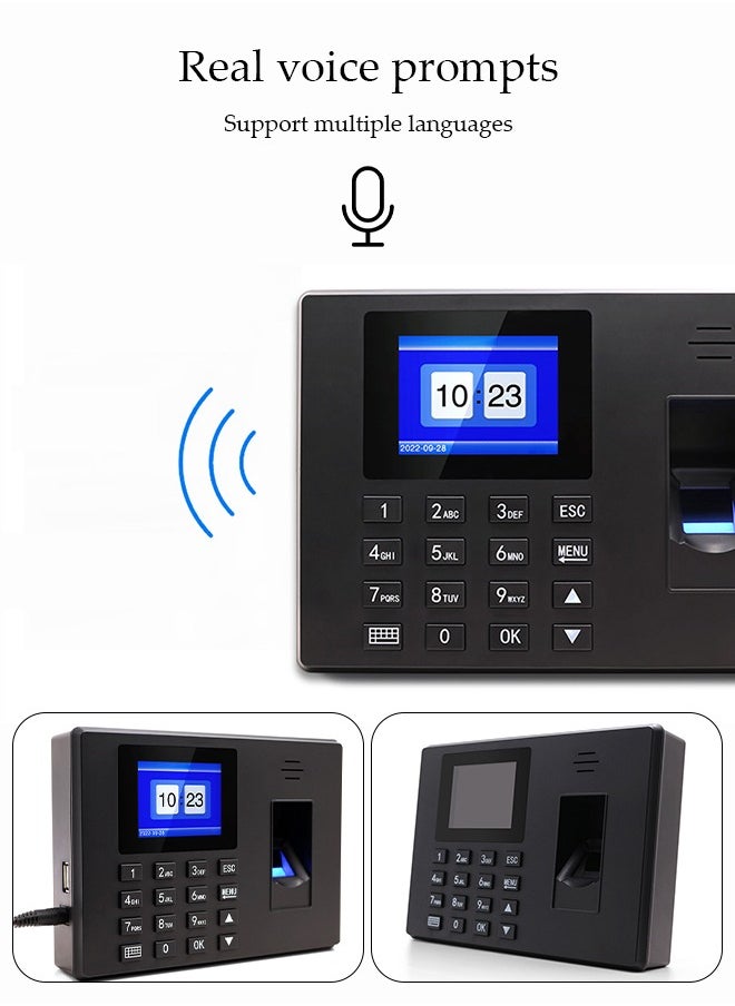 DUNISO Intelligent Biometric Fingerprint Password Attendance Machine, Employee Sign-In Recorder, Clock-In Machine, Employee Intelligent Fingerprint Sign-In Reporting Machine, Attendance Clock  - Image 4